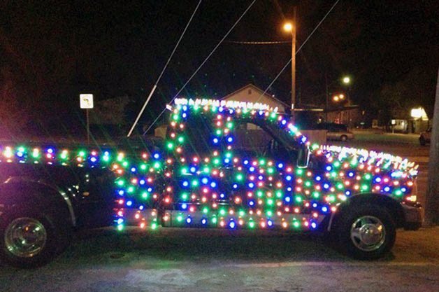 Truck Decked Out in Festive Lights Gets Owner a Ticket for Christmas