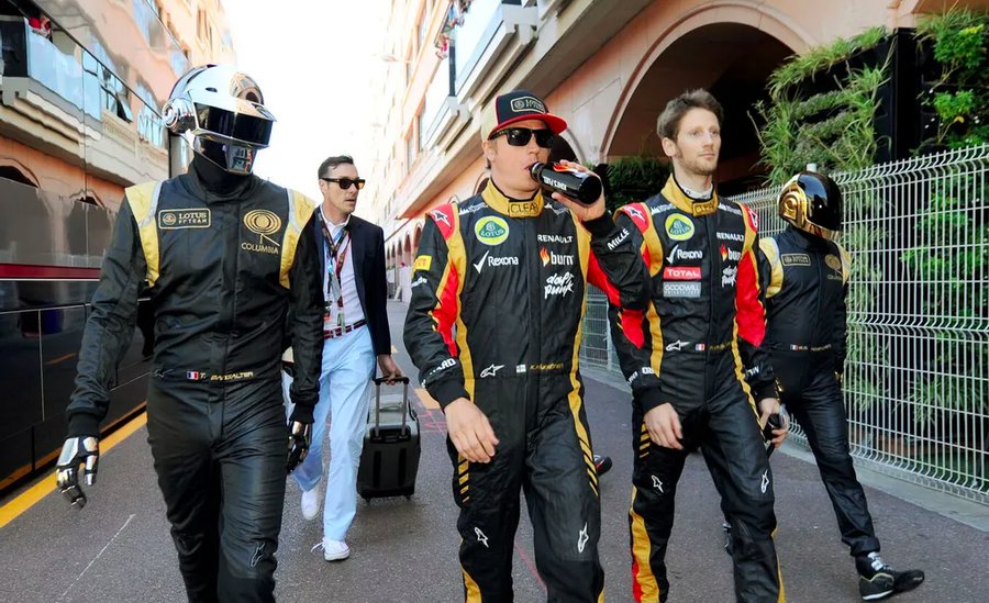 Daft Punk avec Kimi Räikkönen et Romain Grosjean