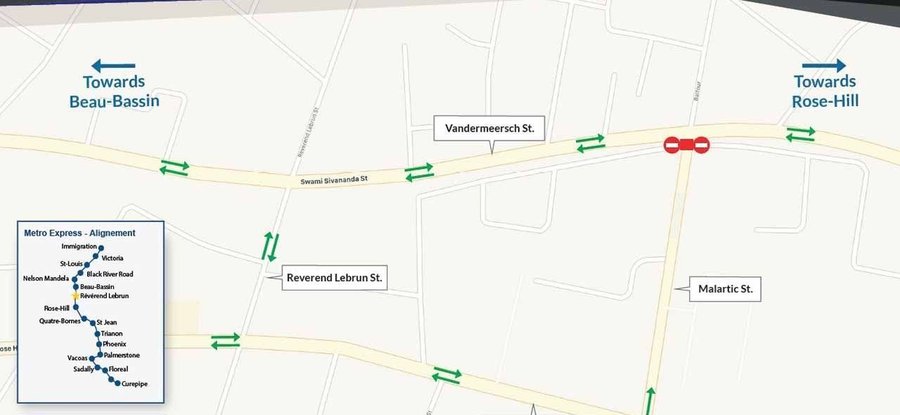 Metro Express travaux : déviations prévues pour les rues Vandermeersch et Malartic