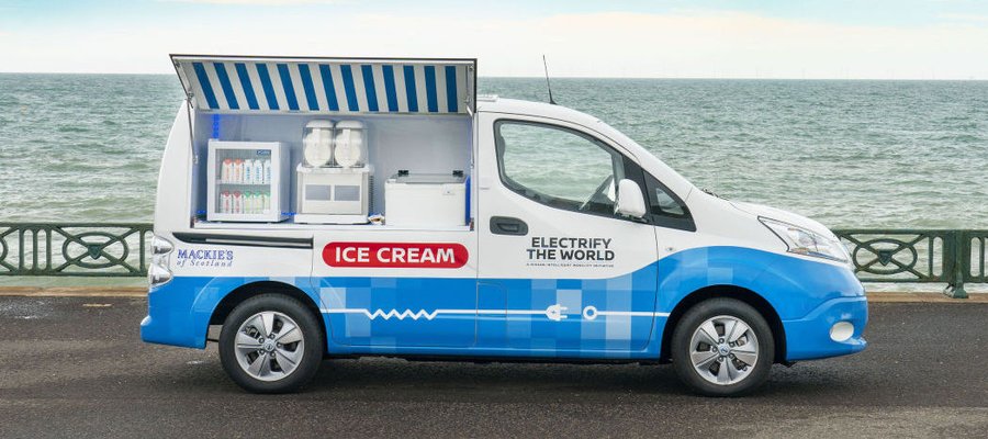 Nissan e-NV300 turned into an environmentally friendly ice cream van