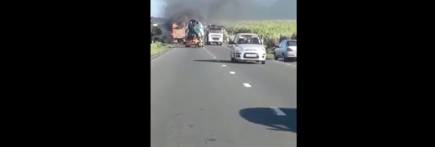 Sur l’autoroute M3 à Verdun : un camion en proie aux flammes
