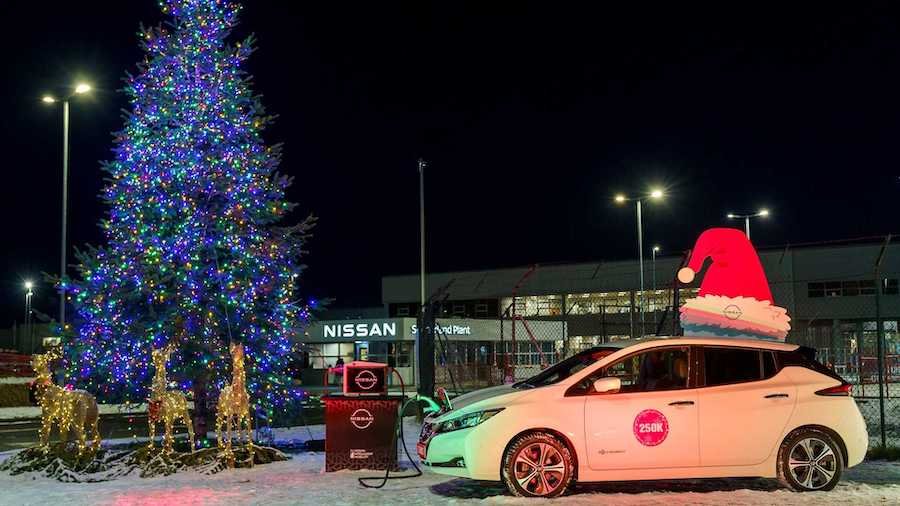Nissan Leaf Powers Christmas Tree Lights To Mark Production Milestone