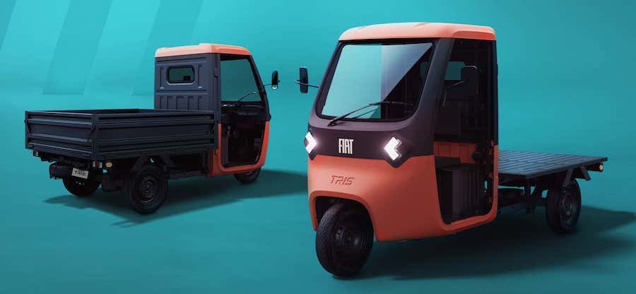 Fiat’s First Three-Wheel EV Is This Super Cute Delivery Truck