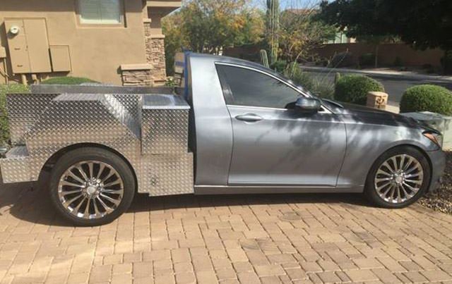 This Genesis Got Rear Ended, So The Owner Turned It Into A Pickup