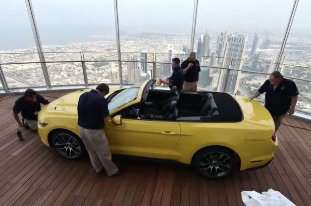 Watch Ford Build a Mustang Atop Burj Khalifa, World's Tallest Building