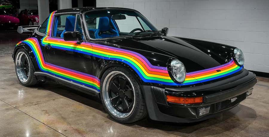 This Rainbow-Coated Targa Hybrid Will Be the Coolest Porsche at Monterey