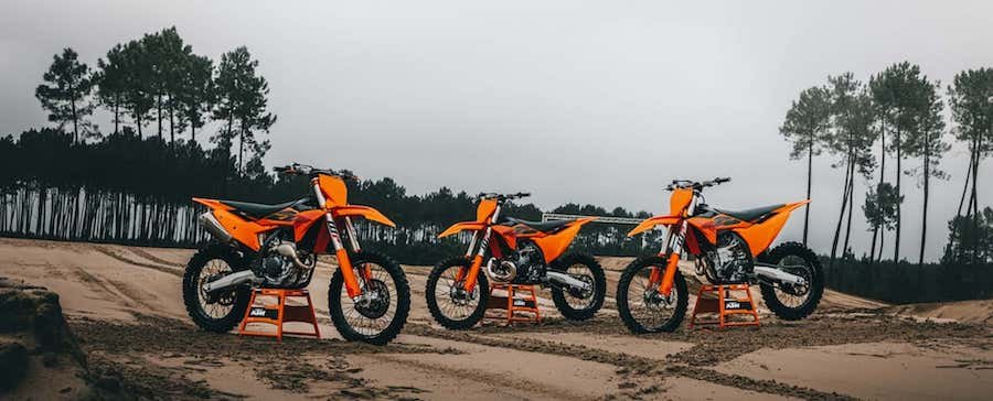 KTM SX dirt bike lineup