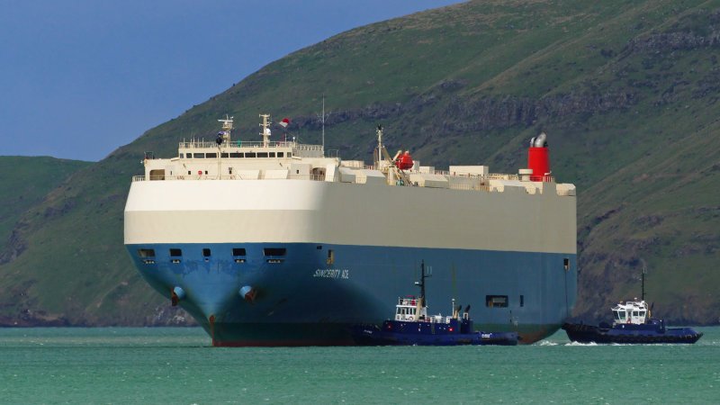 Car carrier ship burns in Pacific near Hawaii; most of the crew rescued