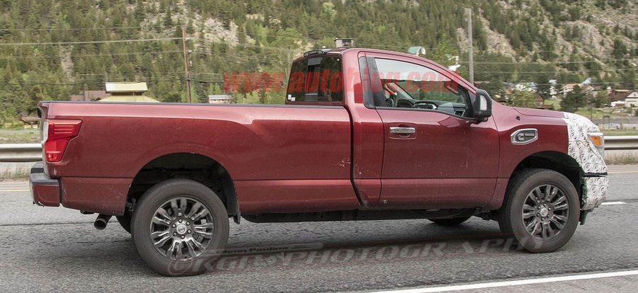 2020 Nissan Titan XD spied with new grille and minimal camo