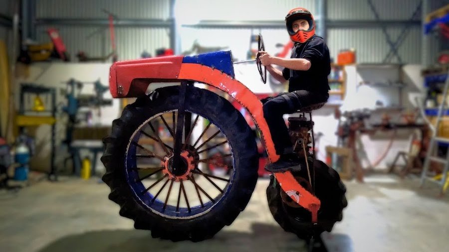 You Have To See This Insane Tractor Motorcycle, Watch and Hear It Fire Up