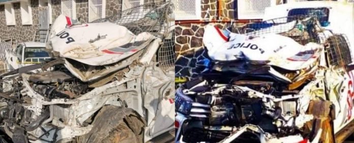 Port-Louis : un véhicule de police fait plusieurs tonneaux