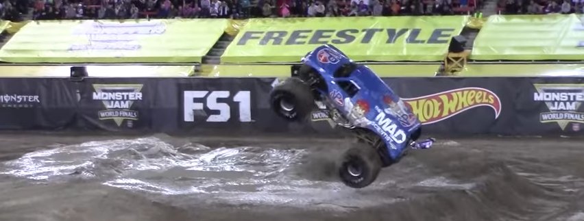 The first successful front flip in a monster truck was a most excellent accident
