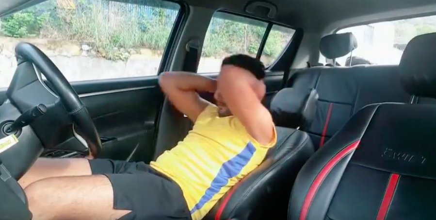 ‘Six pack’ exercise in a Maruti Swift? Well, this guy shows exactly how it’s done