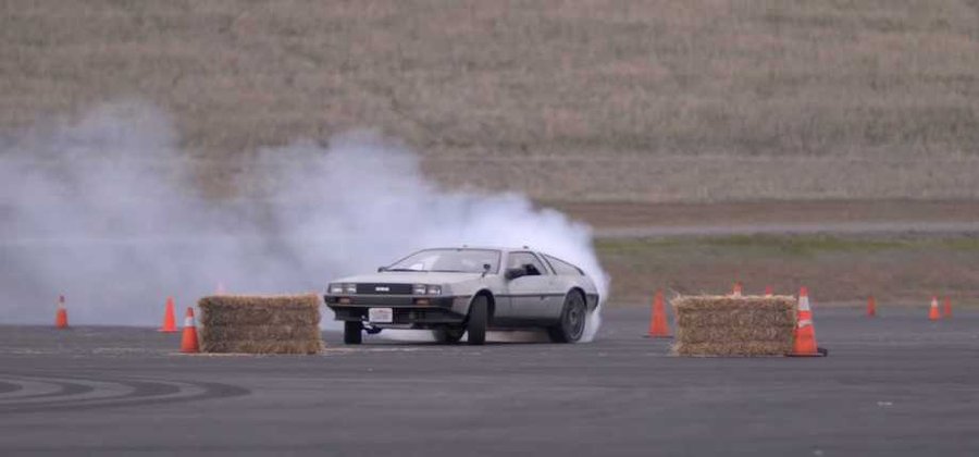 Watch This Awesome Driverless EV DeLorean Drift Like A Superstar