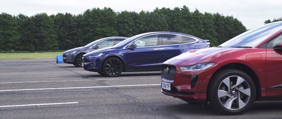 Watch Jaguar I-Pace Race Tesla Model X 100D & P100D