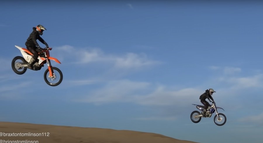 Watch A Hayabusa Fly With Dirt Bikes On Sand Dunes