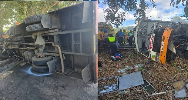 A Cascavelle: Un bus se renverse et fait plusieurs blessés