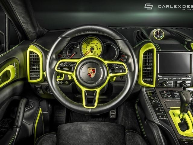 This Fluorescent Porsche Cayenne Interior Will Hurt Your Eyes