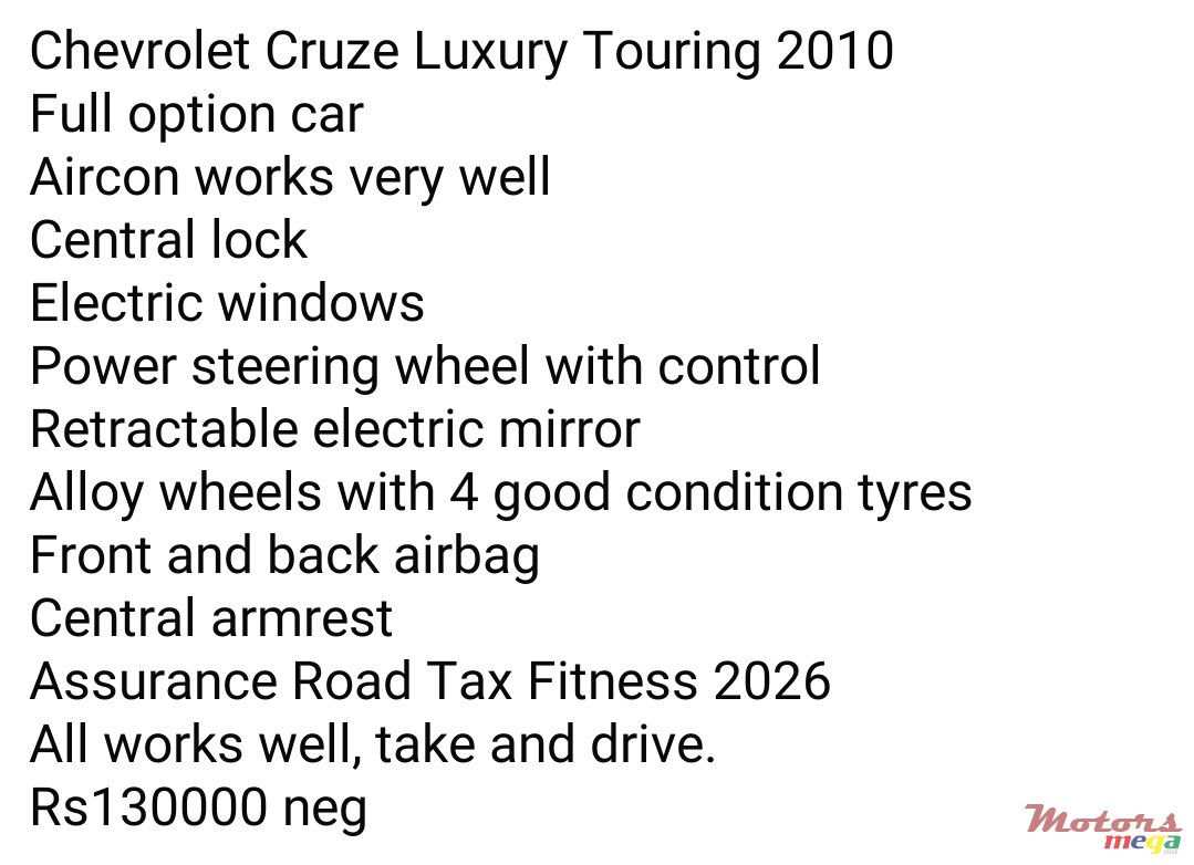 2010' Chevrolet Cruze Luxury Touring photo #1