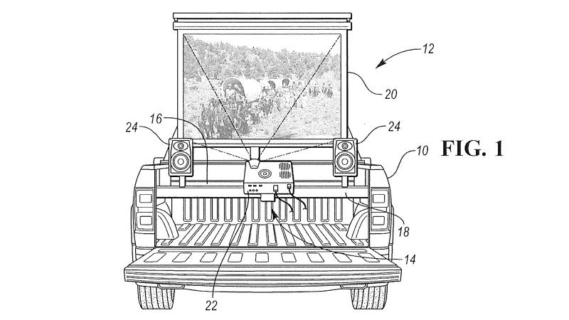 Patent turns your pickup bed into a Ford theater