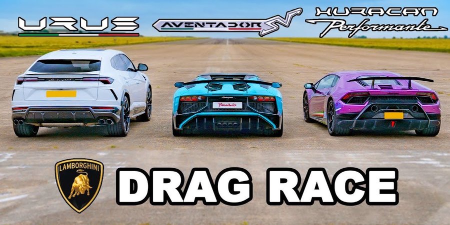 Family Wars: Lamborghini Urus Meets Aventador And Huracan In Drag Race