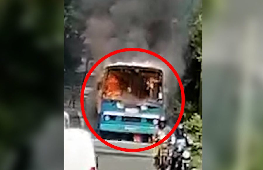 Un autobus la proie des flammes à Mon Loisir : pas de blessés à déplorer