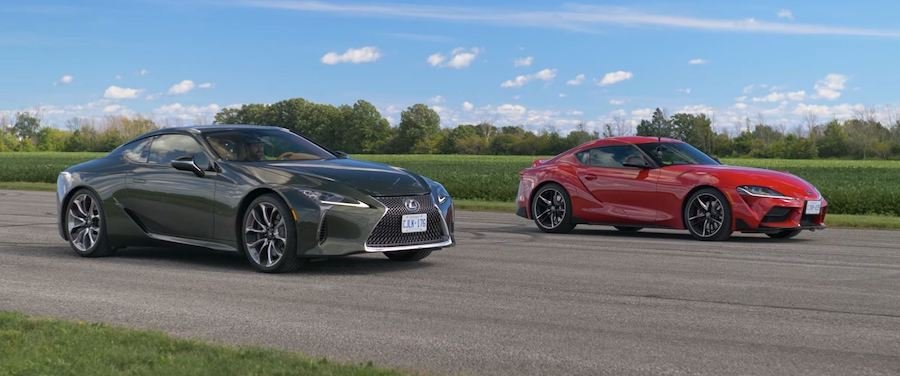 2021 Lexus LC500 Meets Toyota Supra In Family Drag Feud