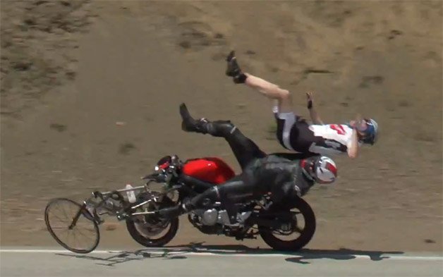 Bicyclists Walk Away After Terrifying Mulholland Motorcycle Crash