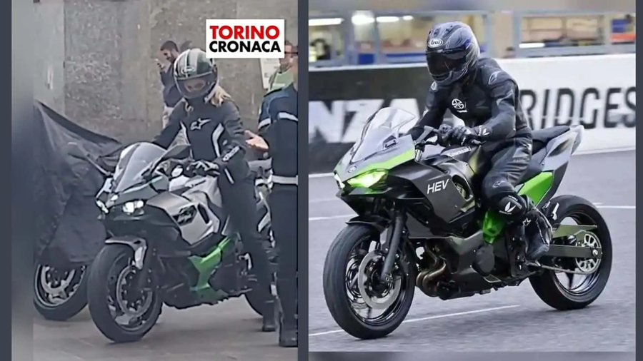Kawasaki Hybrid Electric Bike Spotted On Public Road In Italy By News Crew