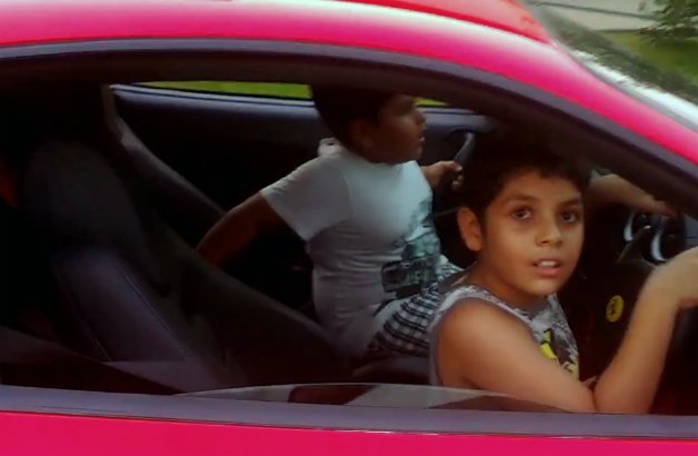 Indian Kids Joyride in Ferrari F430
