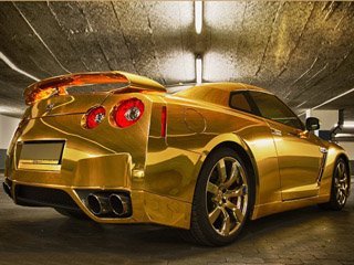 Gold-Wrapped GT-R by WrapStyle