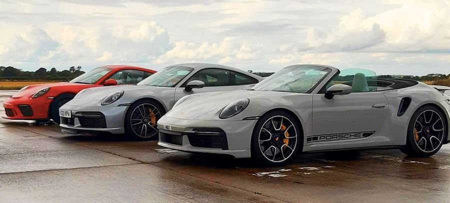 Porsche 911 Turbo S Coupe And Cabrio Drag Race The 991.2 GT3