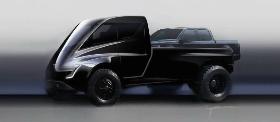 Tesla Pickup Truck Briefly Shown During Semi And Roadster Reveal