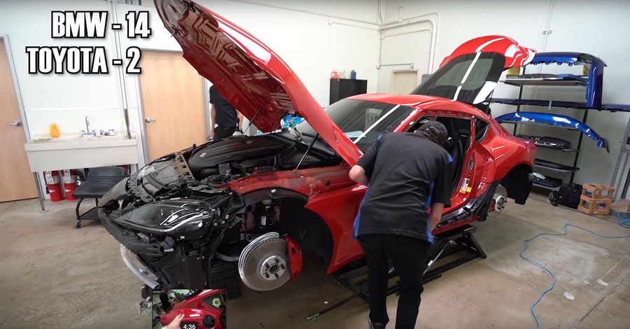 2020 Supra Gets Stripped to Prove Toyota's "Fraud" With Dozens of BMW Logos