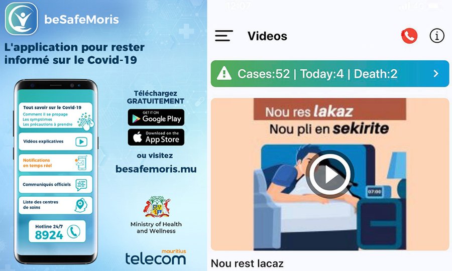 beSafeMoris Mobile application on Covid-19 launched