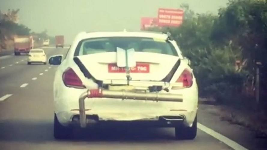 Mercedes S-Class Caught In India Testing With Weird Exhaust