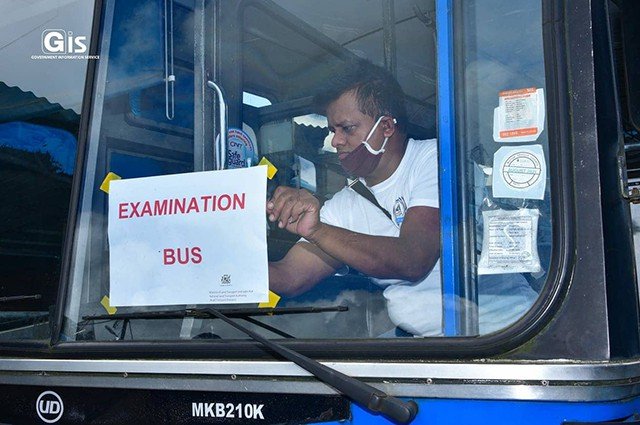 Uniquement les examination buses circuleront dans les endroits décrétés zone rouges
