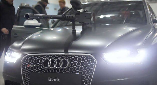 Watch Two Audi RS4 Avants Play Death Race with Paintball