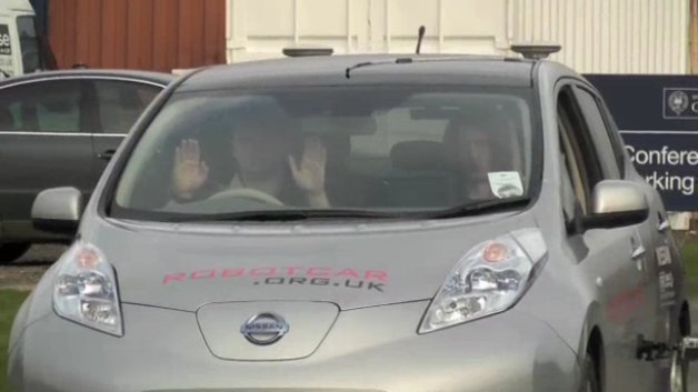Self-Driving Nissan Leaf Controlled from iPad