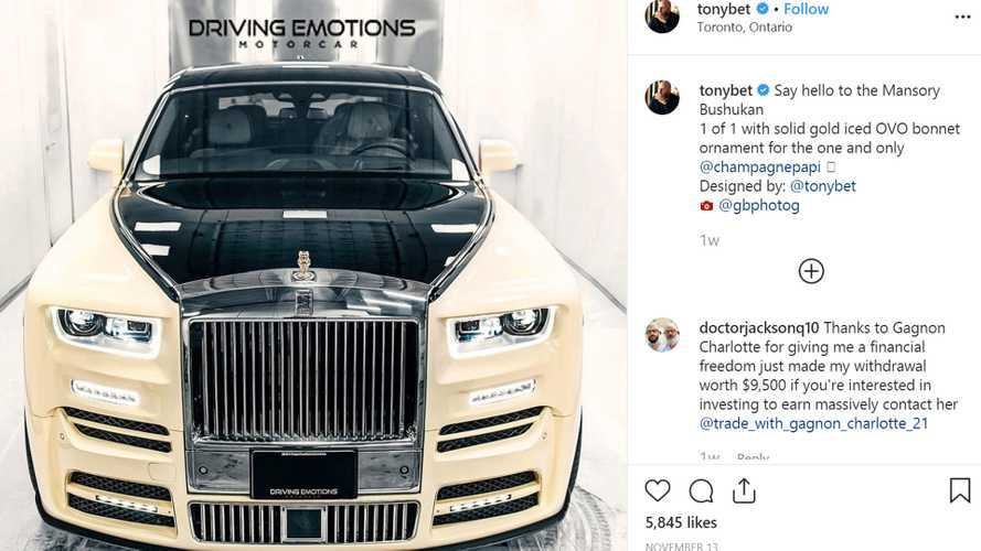 Drake's New Rolls-Royce Has A Gold And Diamond Owl Hood Ornament