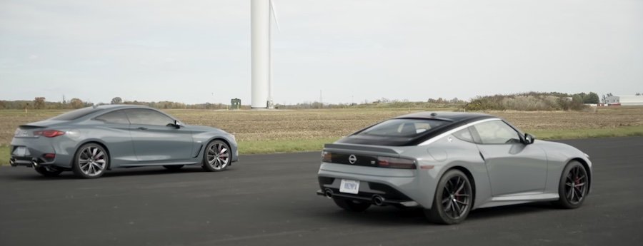 2023 Nissan Z Challenges Infiniti Q60 RS In Lopsided Family Drag Race