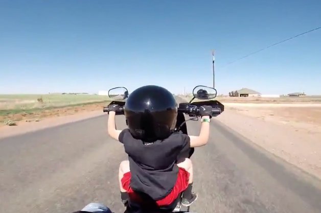 Watch This 6-Year-Old Ride a Harley in the Desert 