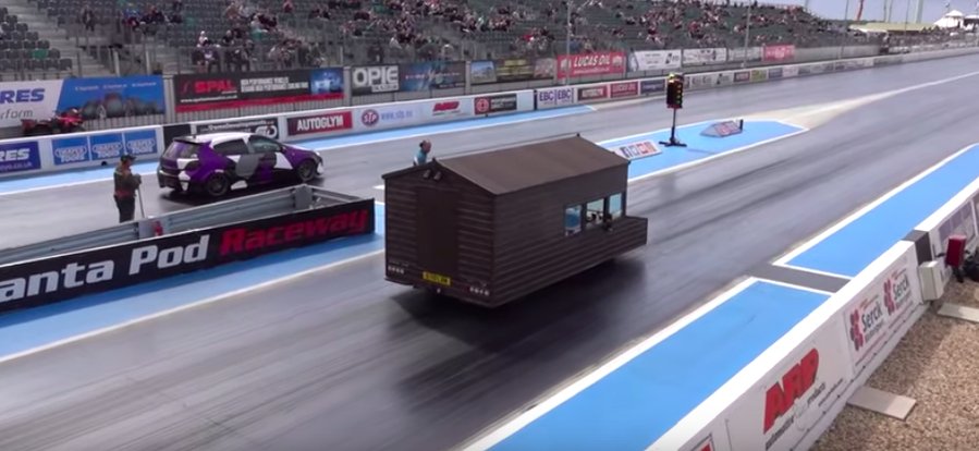 World’s Fastest Shed Hits The Drag Strip With Audi RS4 Engine