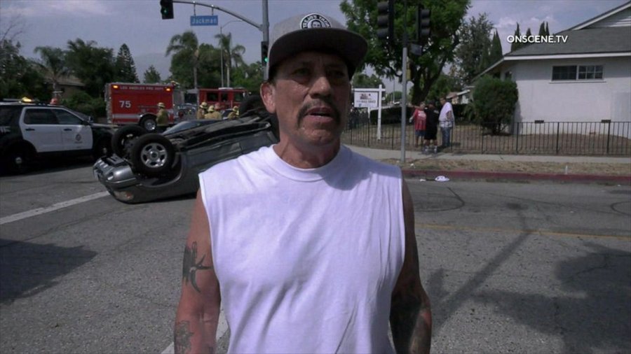 Danny Trejo frees young boy from overturned car