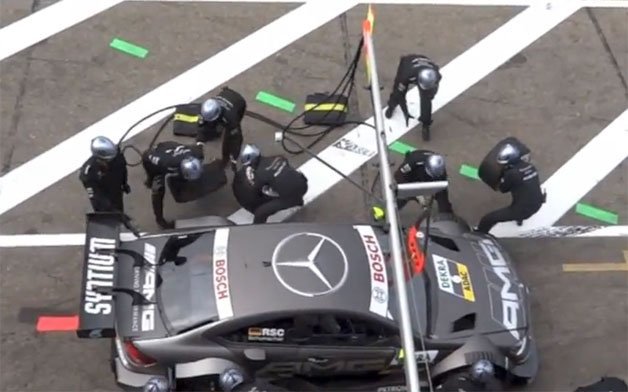 Watch This Mercedes-Benz DTM Pit Crew's Dramatic Air Line Accident