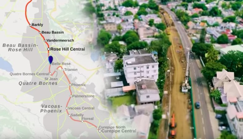 Metro Express phase 2: le tracé Rose-Hill à Curepipe vu du ciel