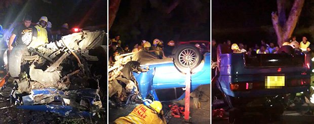 Accident à Bain-Boeuf: une voiture finit sa course contre un filao