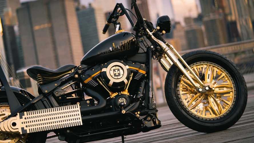 This Custom Harley Street Bob Is Literal Gold