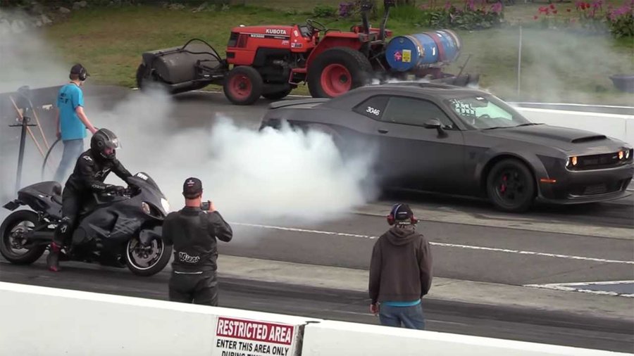 Watch A Hayabusa Take On Challenger Demon In The Quarter Mile