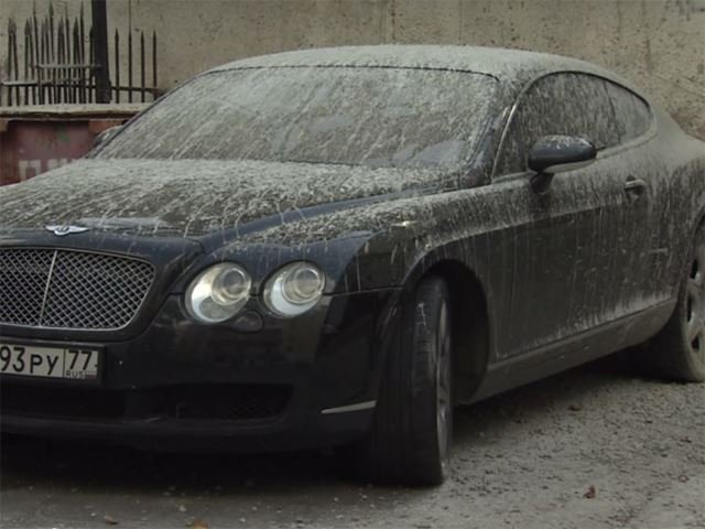 Russian Bentley Continental GT Covered in Cement